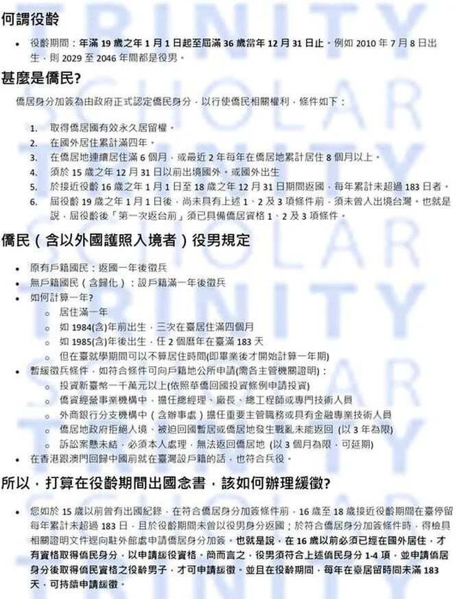 新兵役規定 役男緩徵如何處理